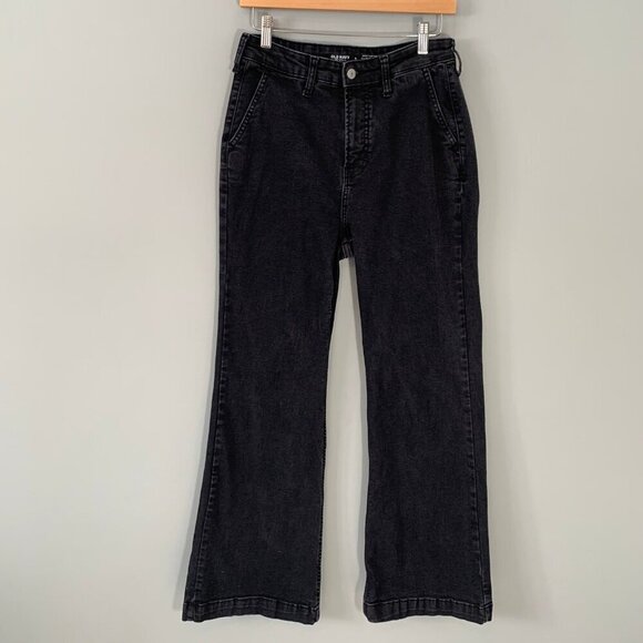 Old Navy extra high rise flare trouser secret smooth pockets denim jeans pants - Picture 1 of 10